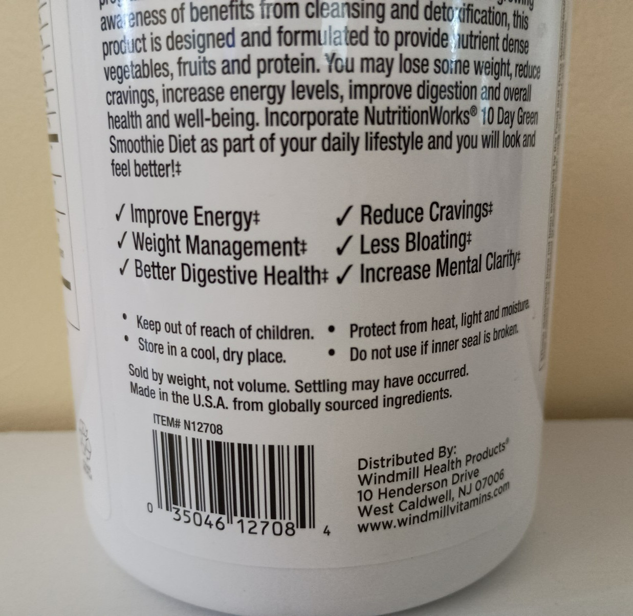 NutritionWorks®10 Day Green Smoothie Drink Mix Cleanse & Detox Tropical Mango