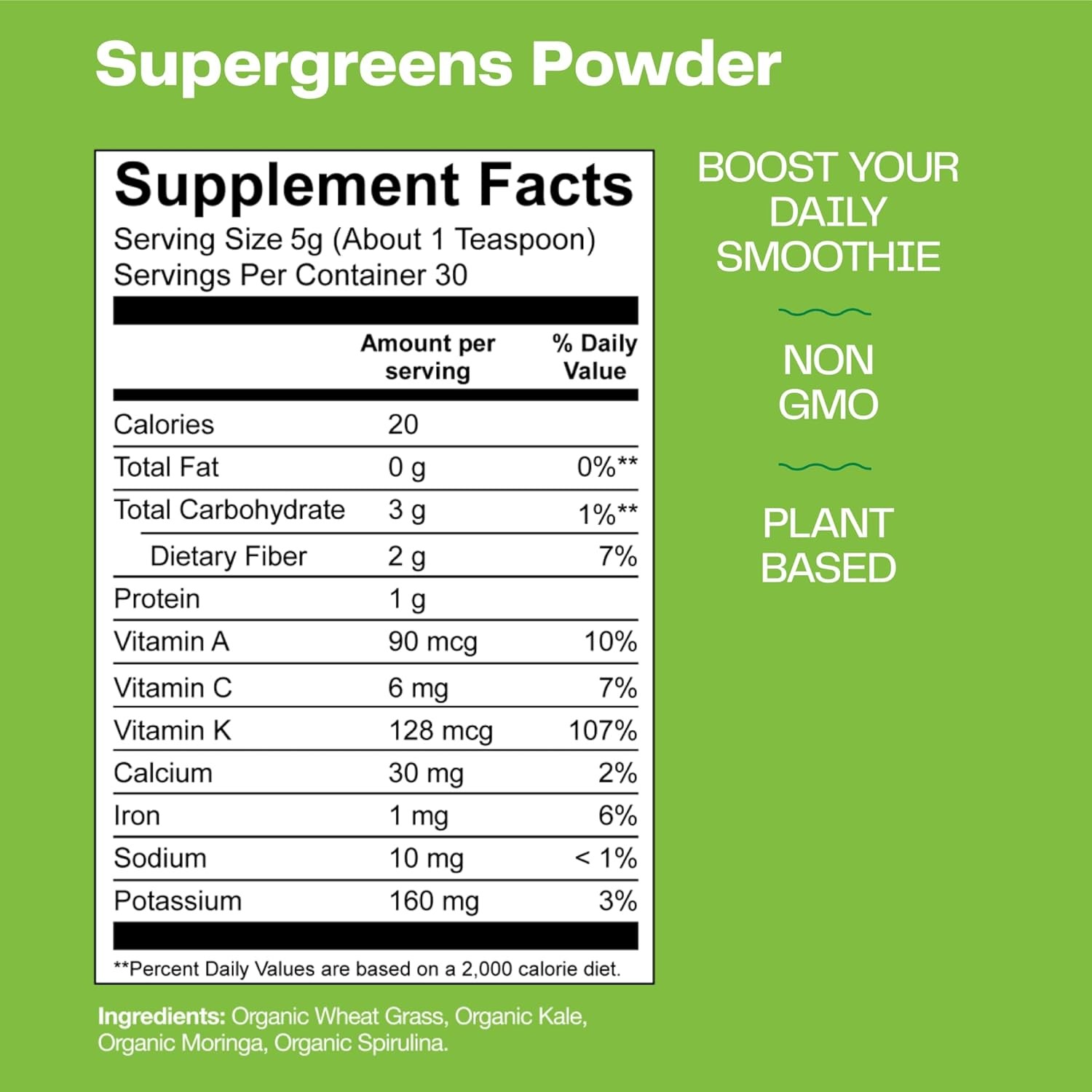Amazing Grass Supergreen 30 Servings 5.29 oz (Pack of 3)