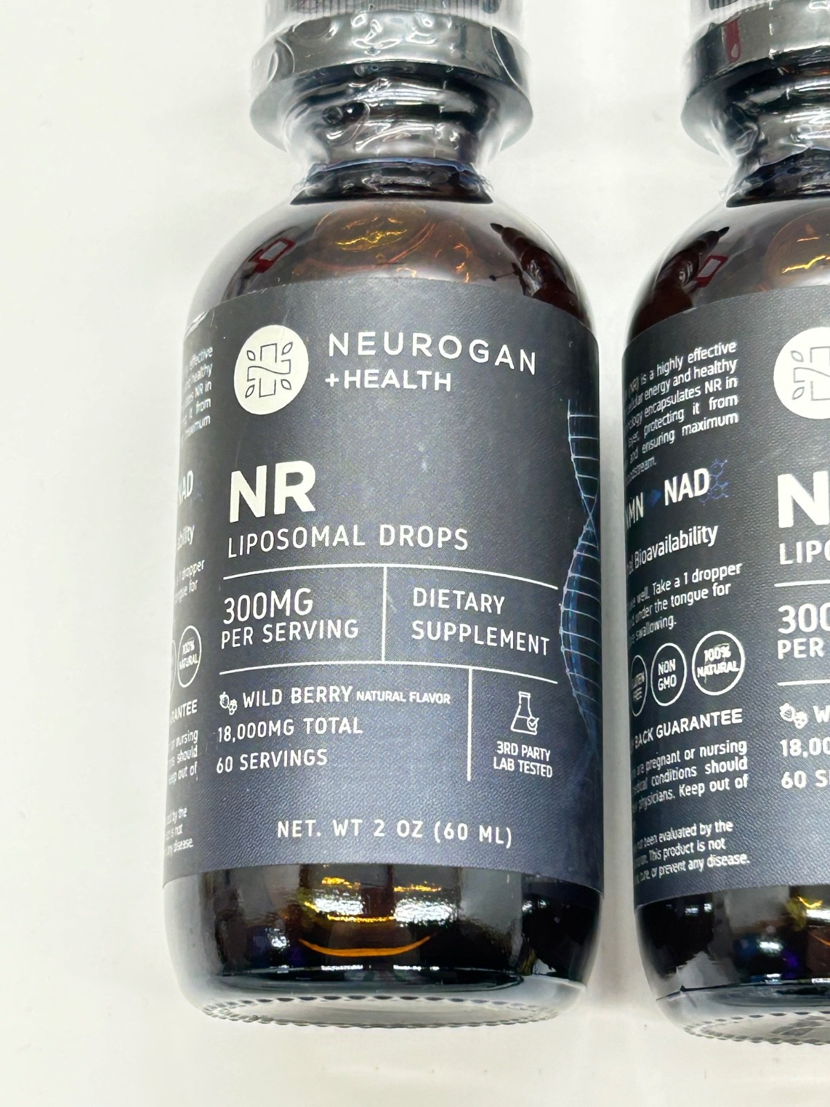 Neurogan Health NR Liposomal Drops 300mg Wild Berry 2 oz 60mL Sealed 2 Pack