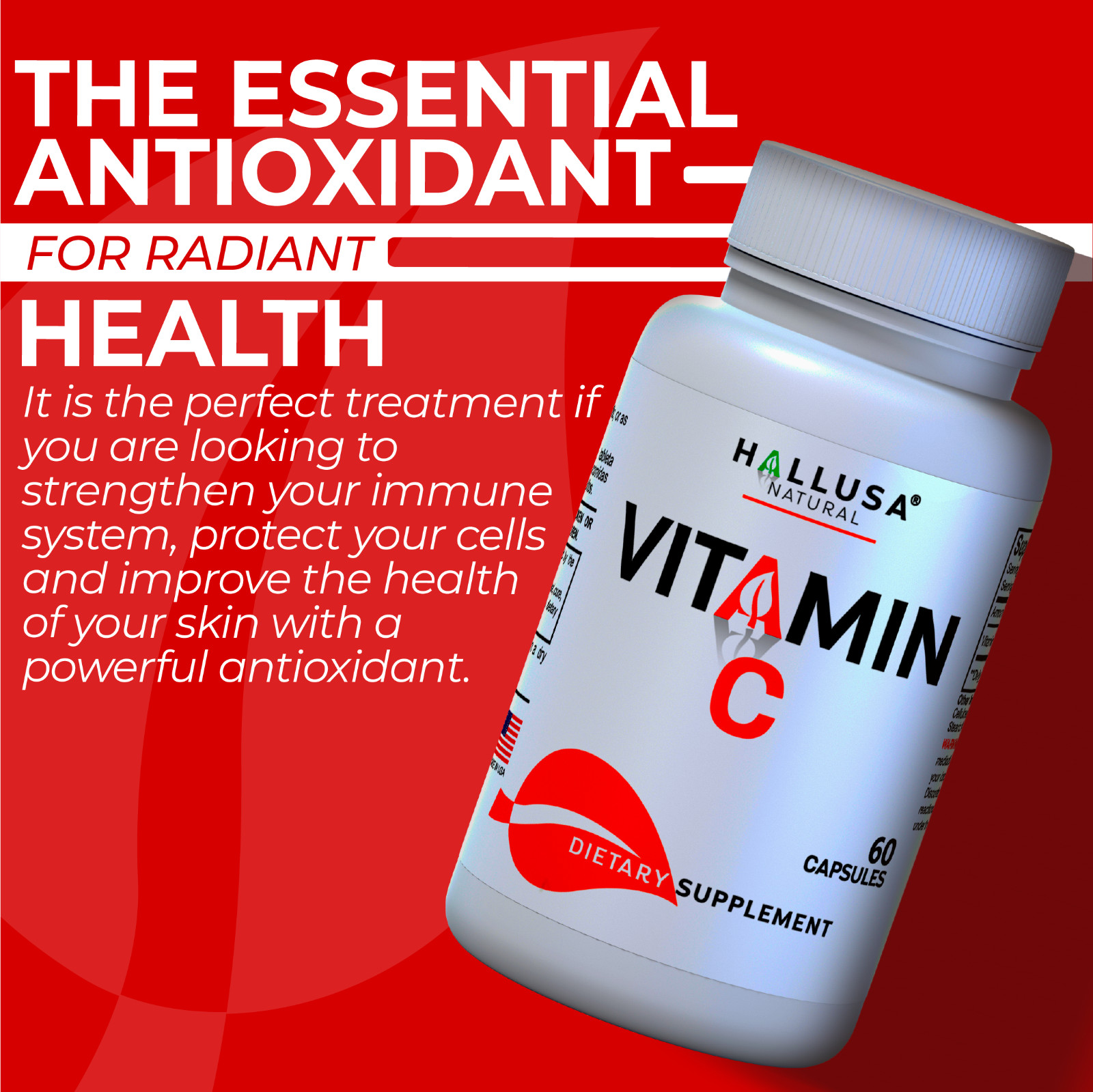 VITAMIN C 1000mg – Immunity Booster – Potent Antioxidant – 60 Cap