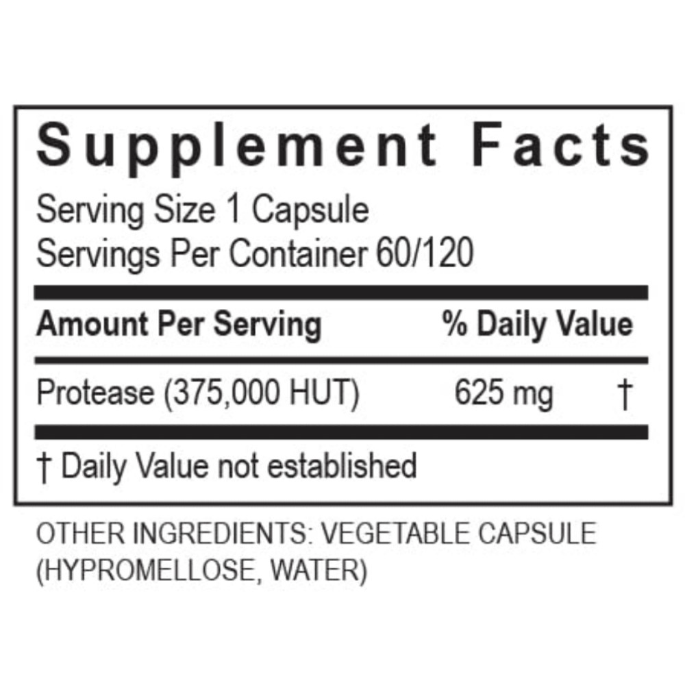 Transformation Enzymes Protease 375K Systemic Support 120 Capsules