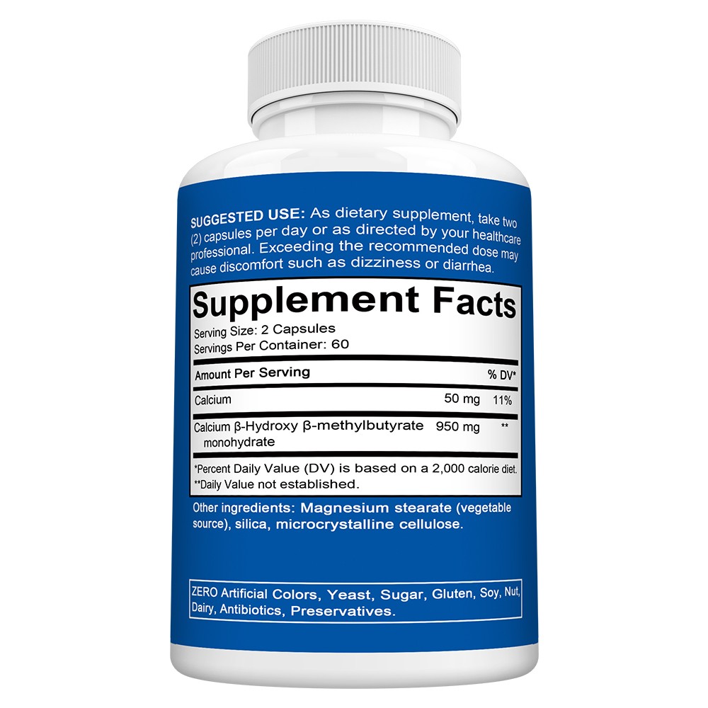 Calcium β Hydroxy β Methylbutyrate Capsules Enhance Protein Synthesis 30-120 CT