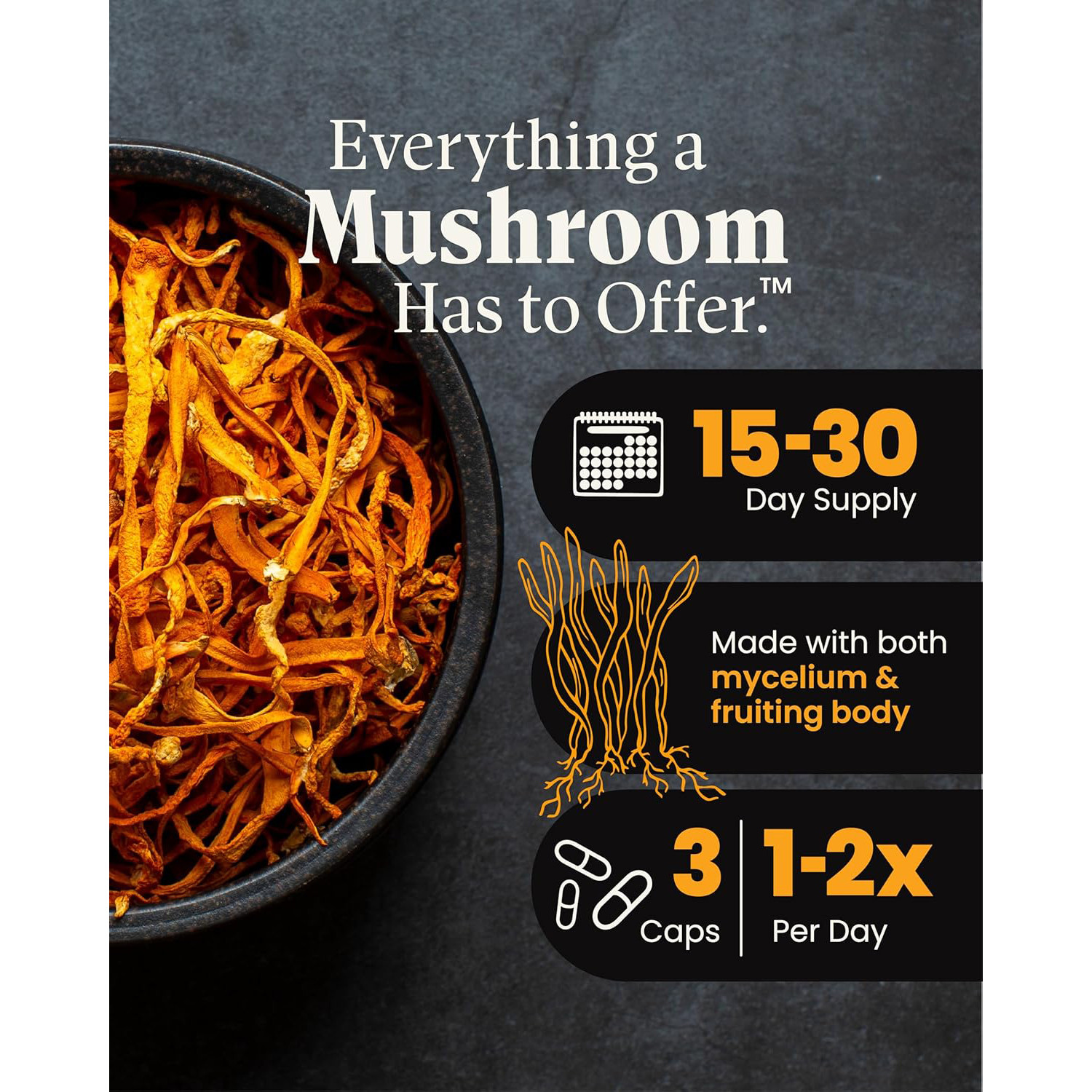 Herb Pharm,Mushroom Wellness Organic Cordyceps Blend with Reishi,90Veg Caps