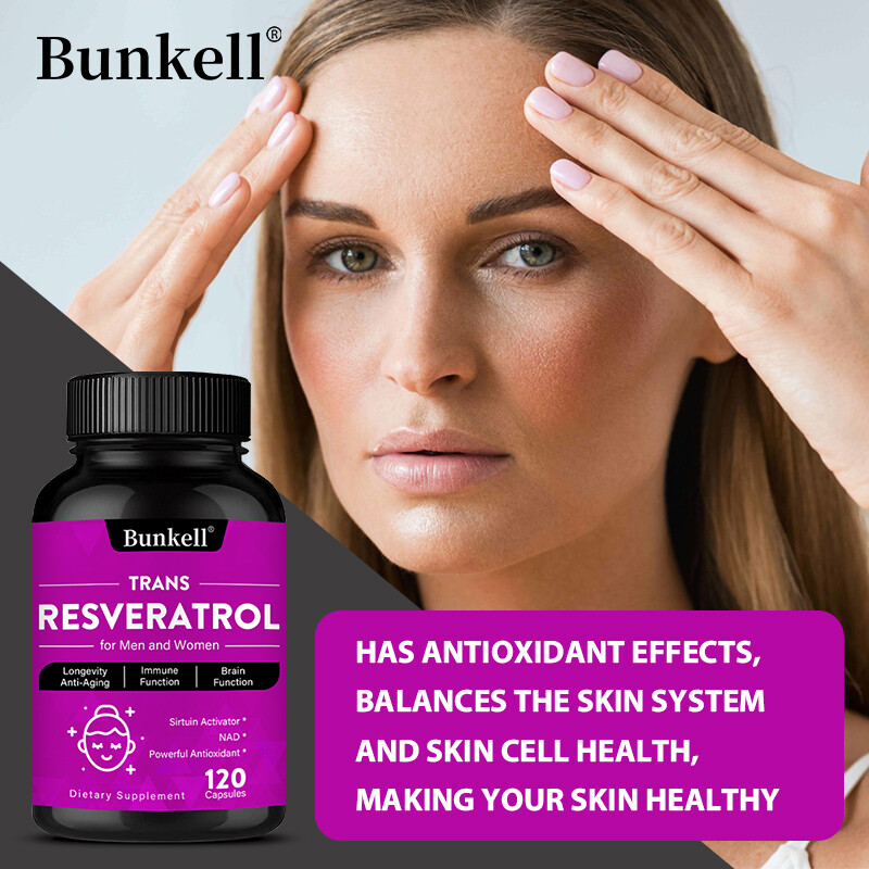 Resveratrol Capsules Anti-Aging Antioxidants, Brain & Immune Support