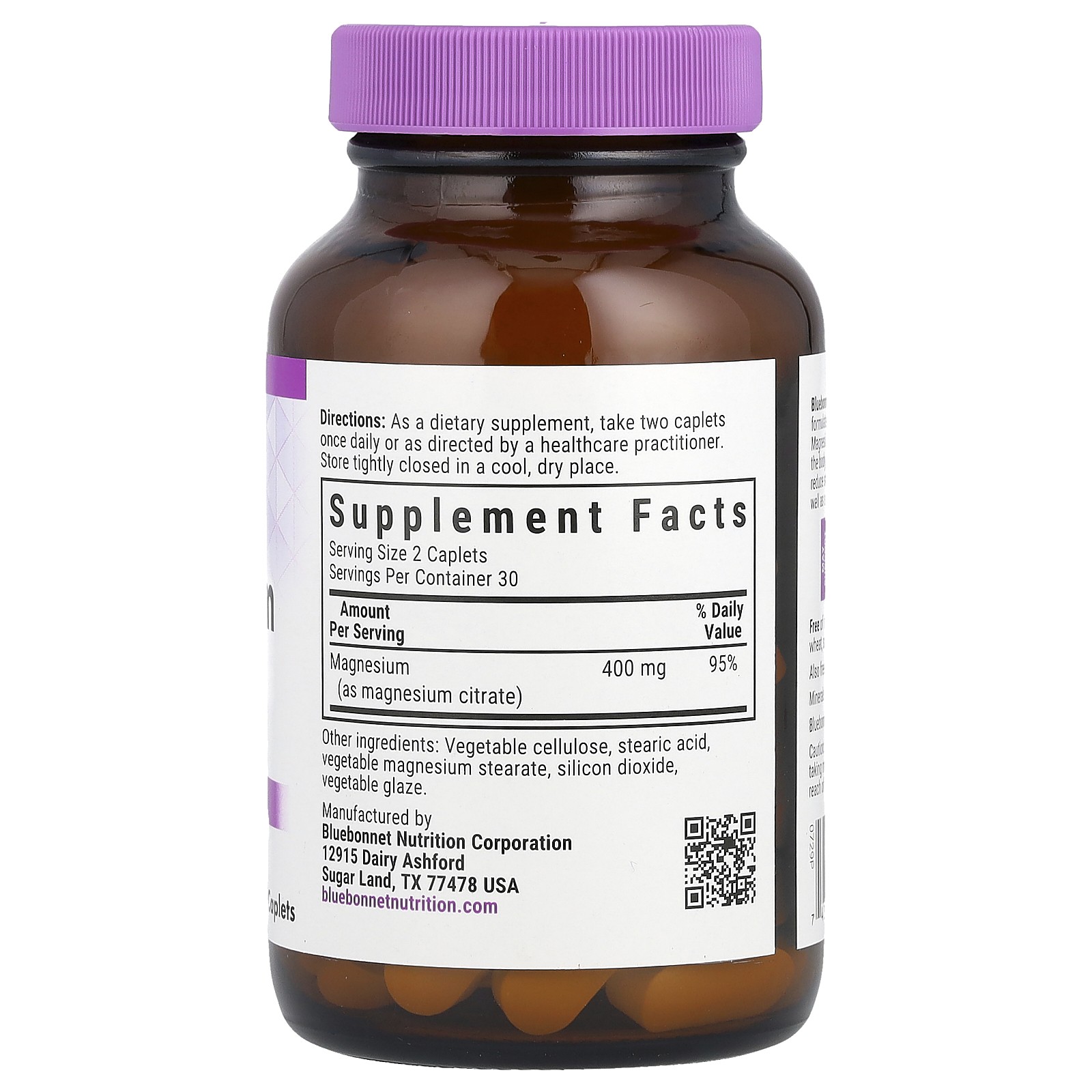 Magnesium Citrate, 400 mg, 60 Caplets (200 mg per Caplet)