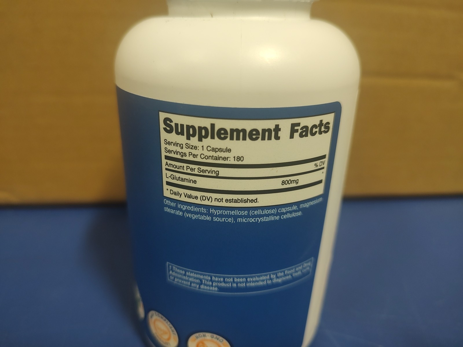 Nutricost L-Glutamine 800mg, 180 Capsules – Gluten Free, Non-GMO, 04/2027