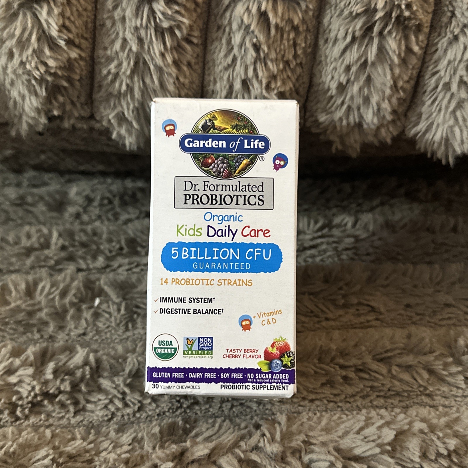 Garden of Life Kids’ 5 Billion CFU Probiotics Berry Chewable Supplement, 01/27