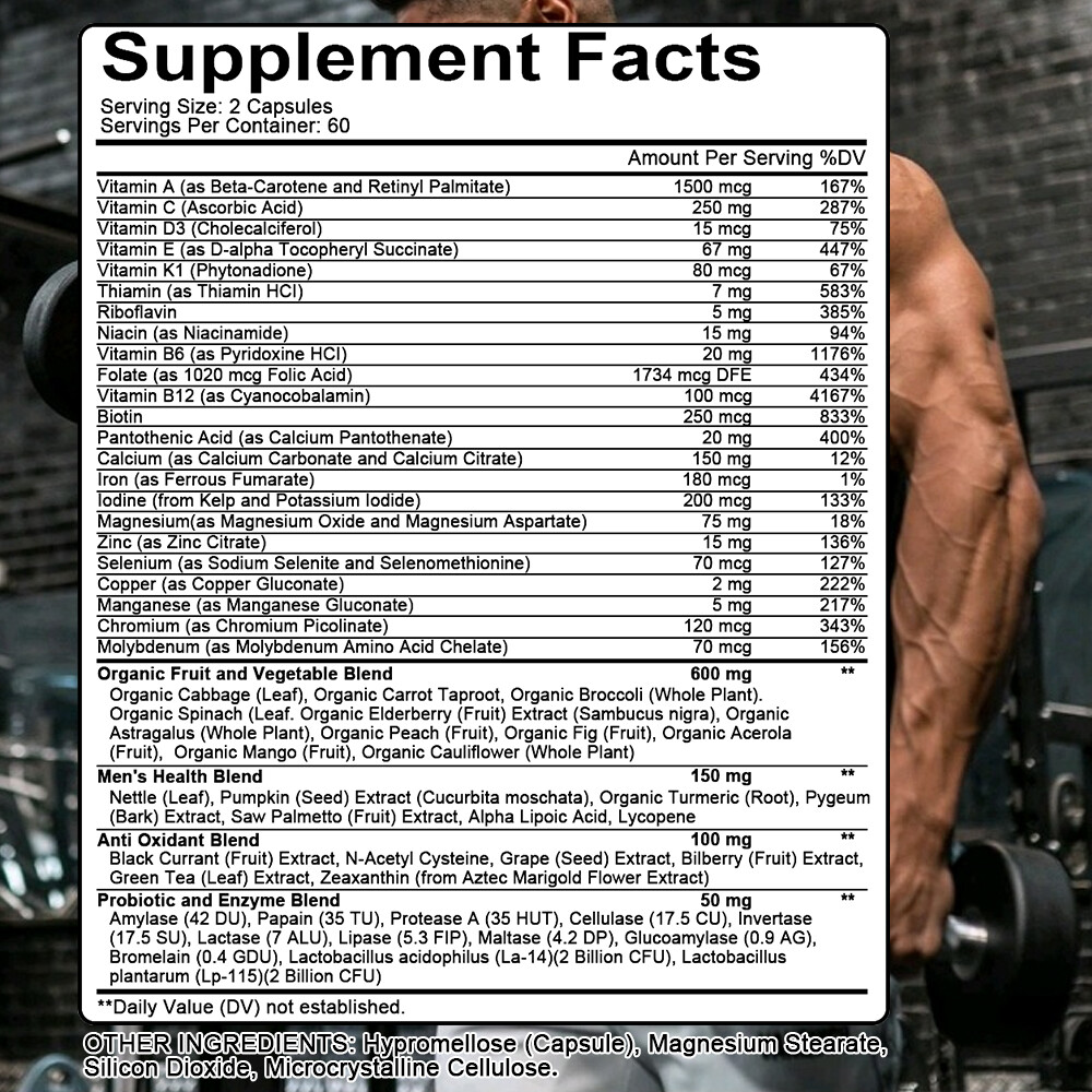 Men’s Multivitamin Highest Potency Daily Vitamins & Minerals Supplement