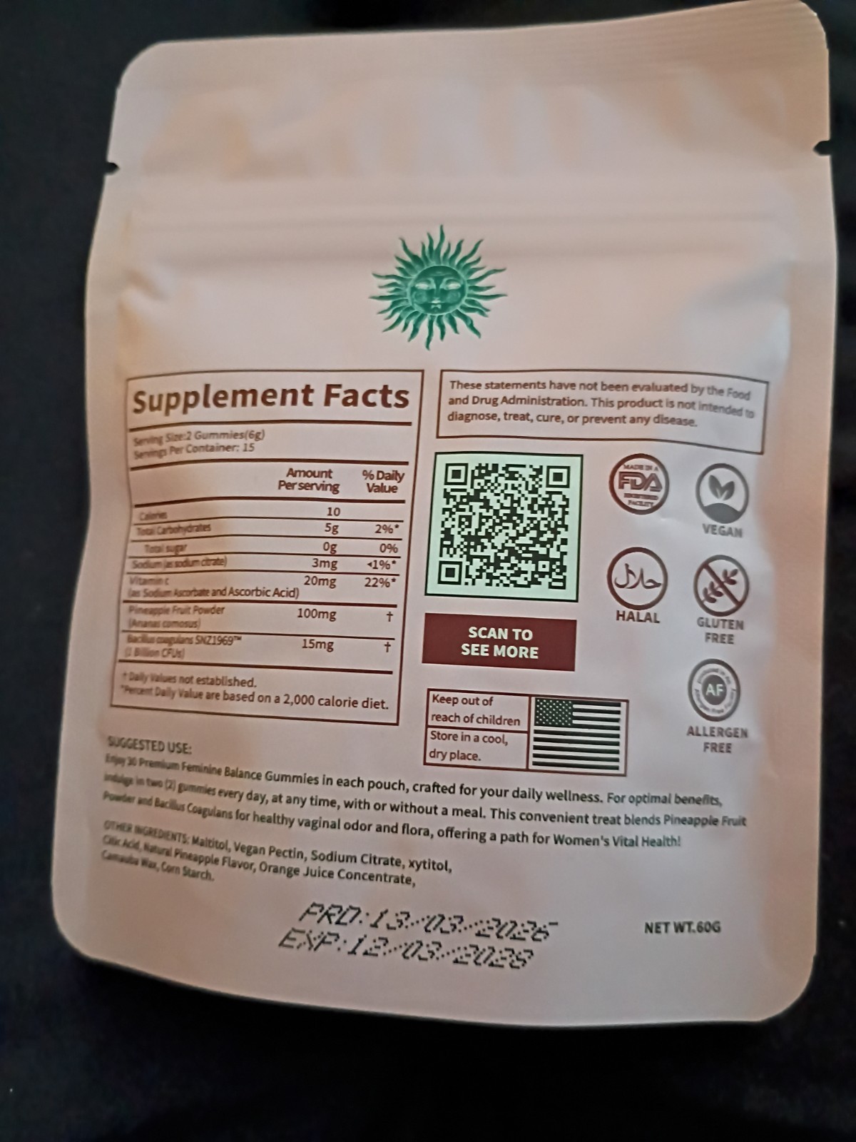 HER PLUS NUTRITION Gummies & Capsules Hawaiian Pineapple Feminine Balance