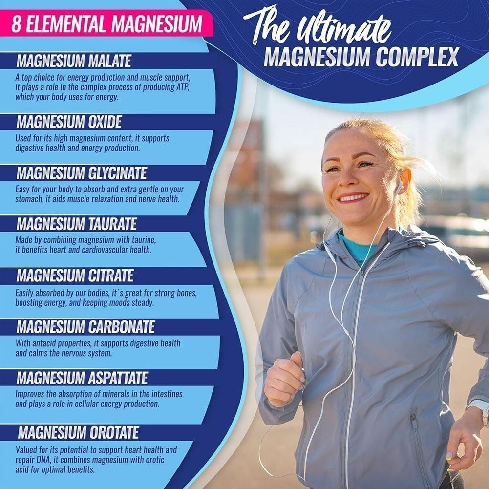 3Pack Toplux Nutrition Magnesium Complex 1000mg Supports 8 Elemental Magnesium++