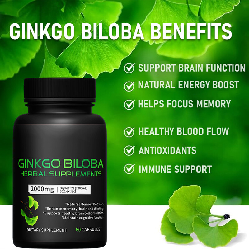 GINKGO BILOBA HERBAL SUPPLEMENTS 2000mg extract CAPSULES BRAIN &MEMORY BOOSTER