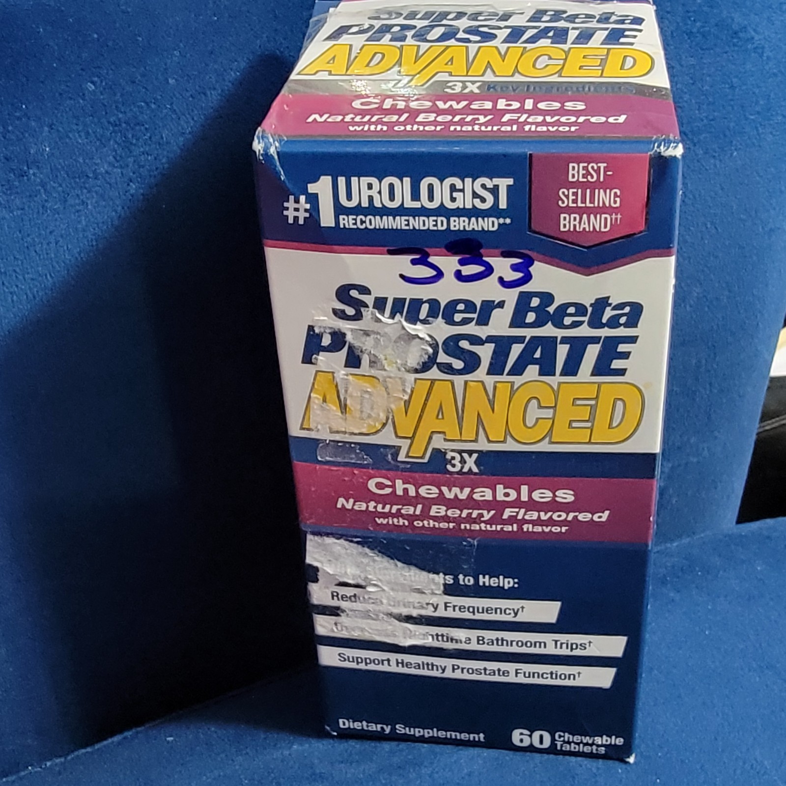 Super Beta Prostate Advanced Chewable 60 Count Natural Berry Flavor Dietary Supp