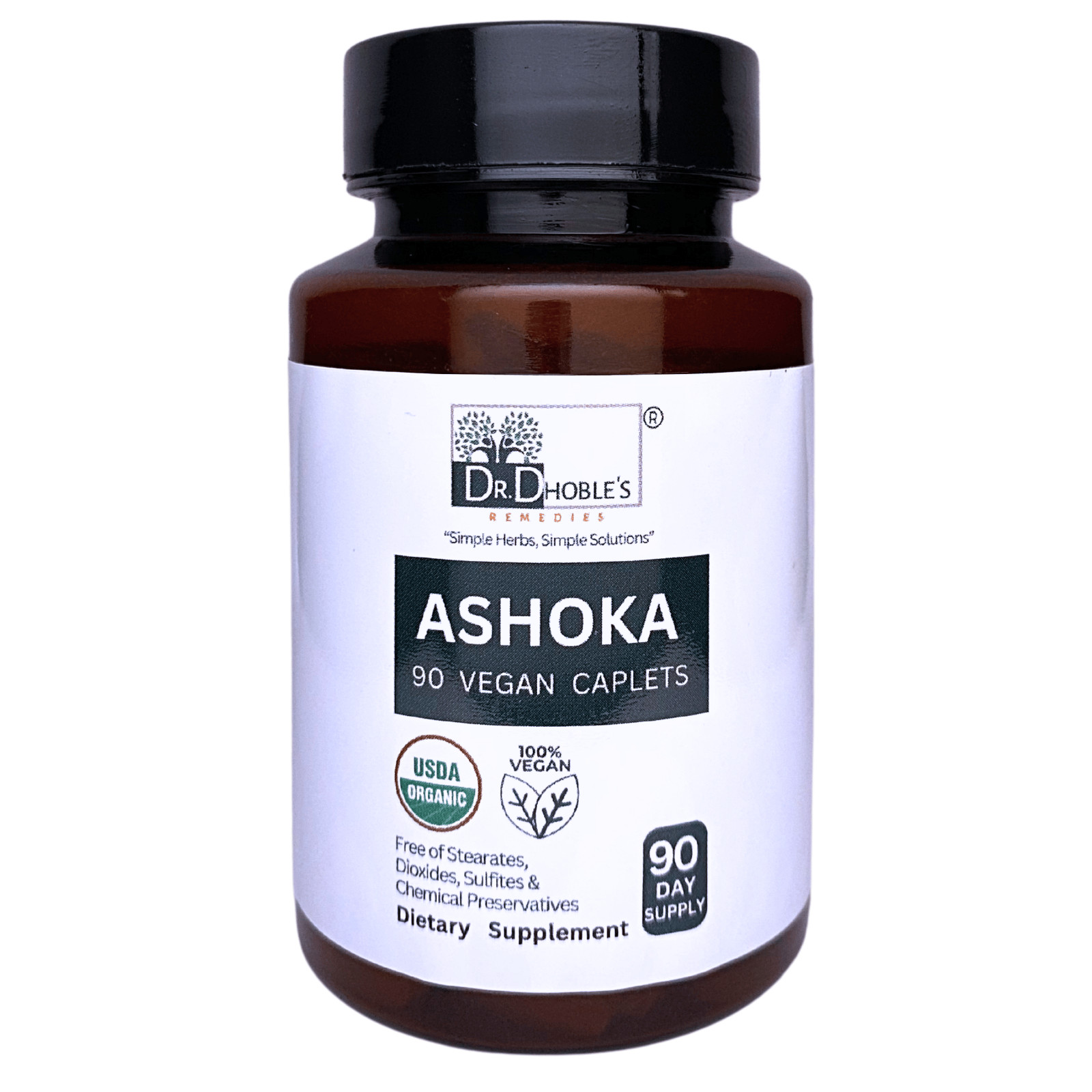 USDA Organic Ashoka Caplets, Menstrual Health & PMS Support Herbal Supplement