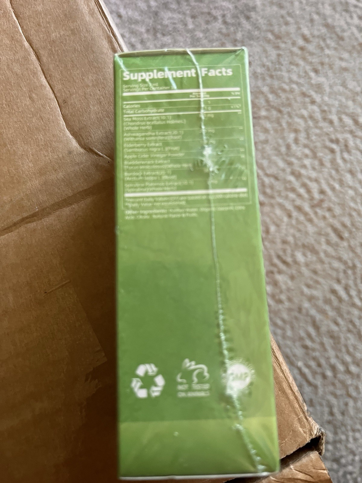 Beworths Sea Moss Liquid Drops Apple 2 fl oz Vegan Gluten-Free GMO Free