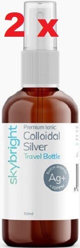 2 x Skybright Colloidal Silver Travel Bottle 100ml – for Immune Support