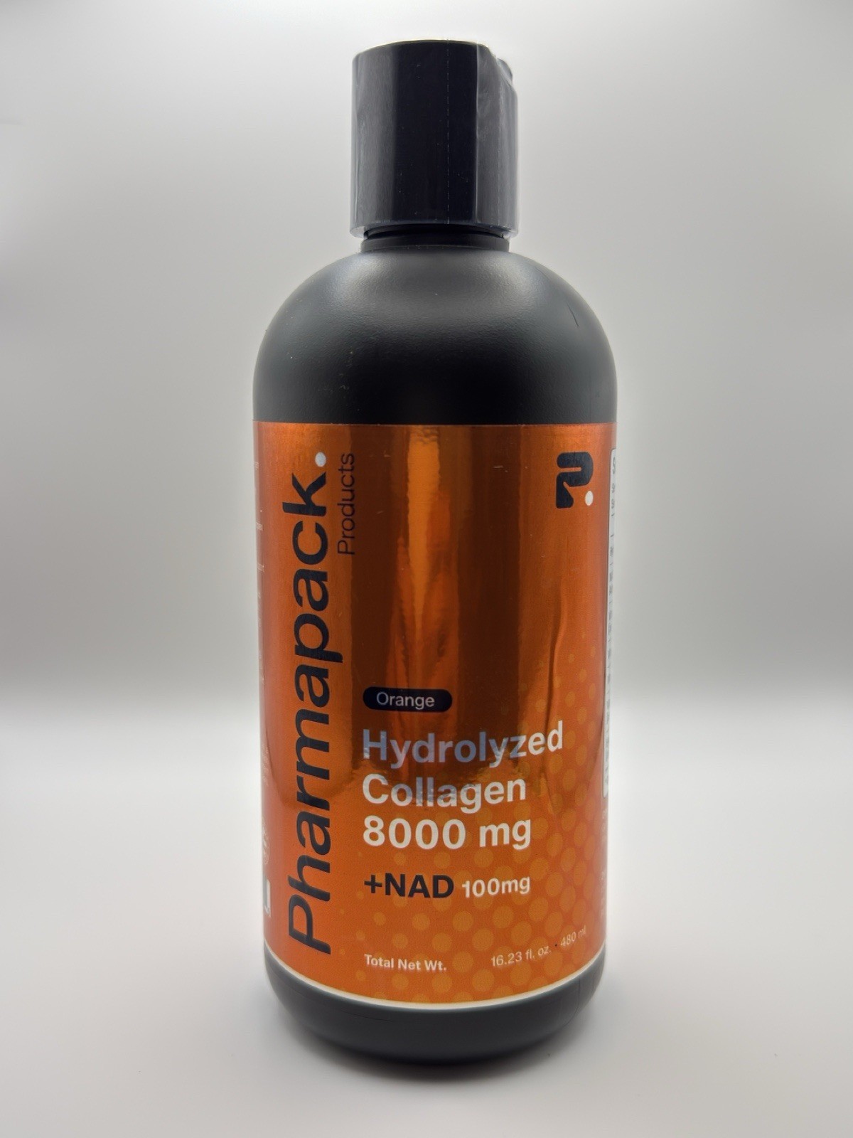 Pharmapack Hydrolyzed Collagen 8000mg + NAD+ 100mg Liquid Orange 16.23oz