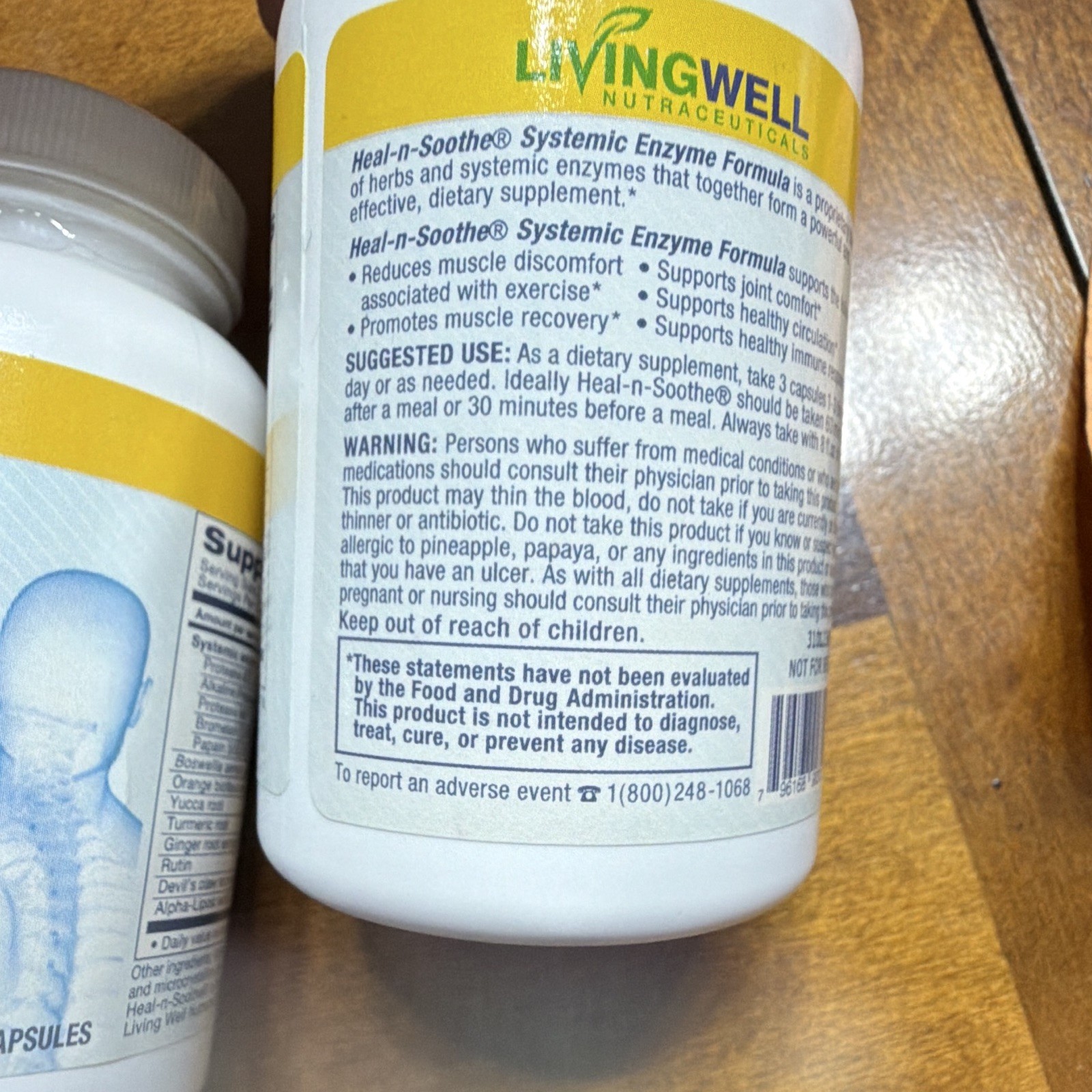 Living Well Heal-n-Soothe 90 Veg supplements lot of 2 (180 total) sealed.