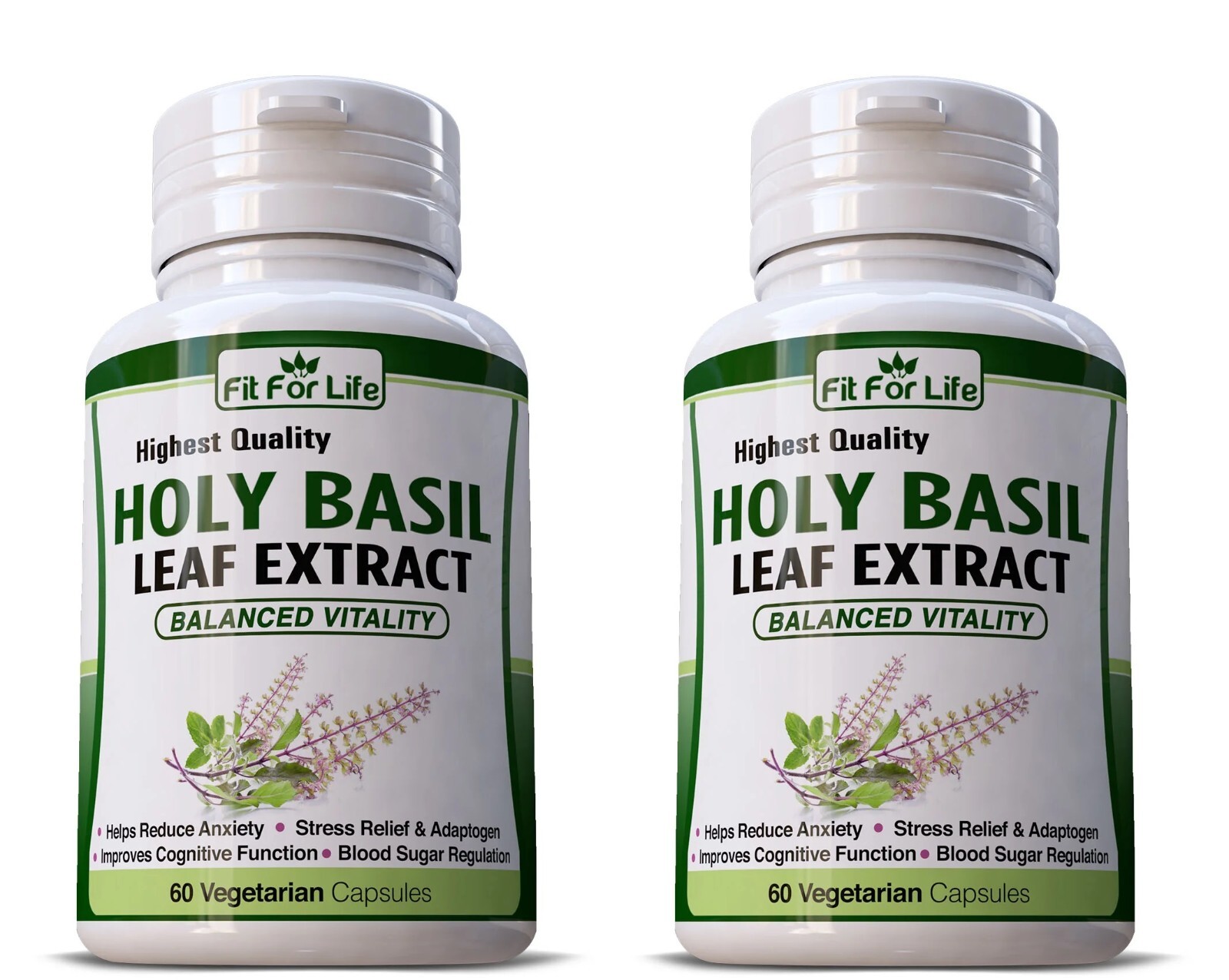 HOLY BASIL LEAF Extract Herbal Supplement Pills 120 Veg Caps Antioxidant Complex