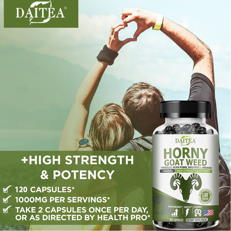 Horney Goat Weed 800mg Cpas for Men & Women-with Maca, Ginseng, L-Arginin