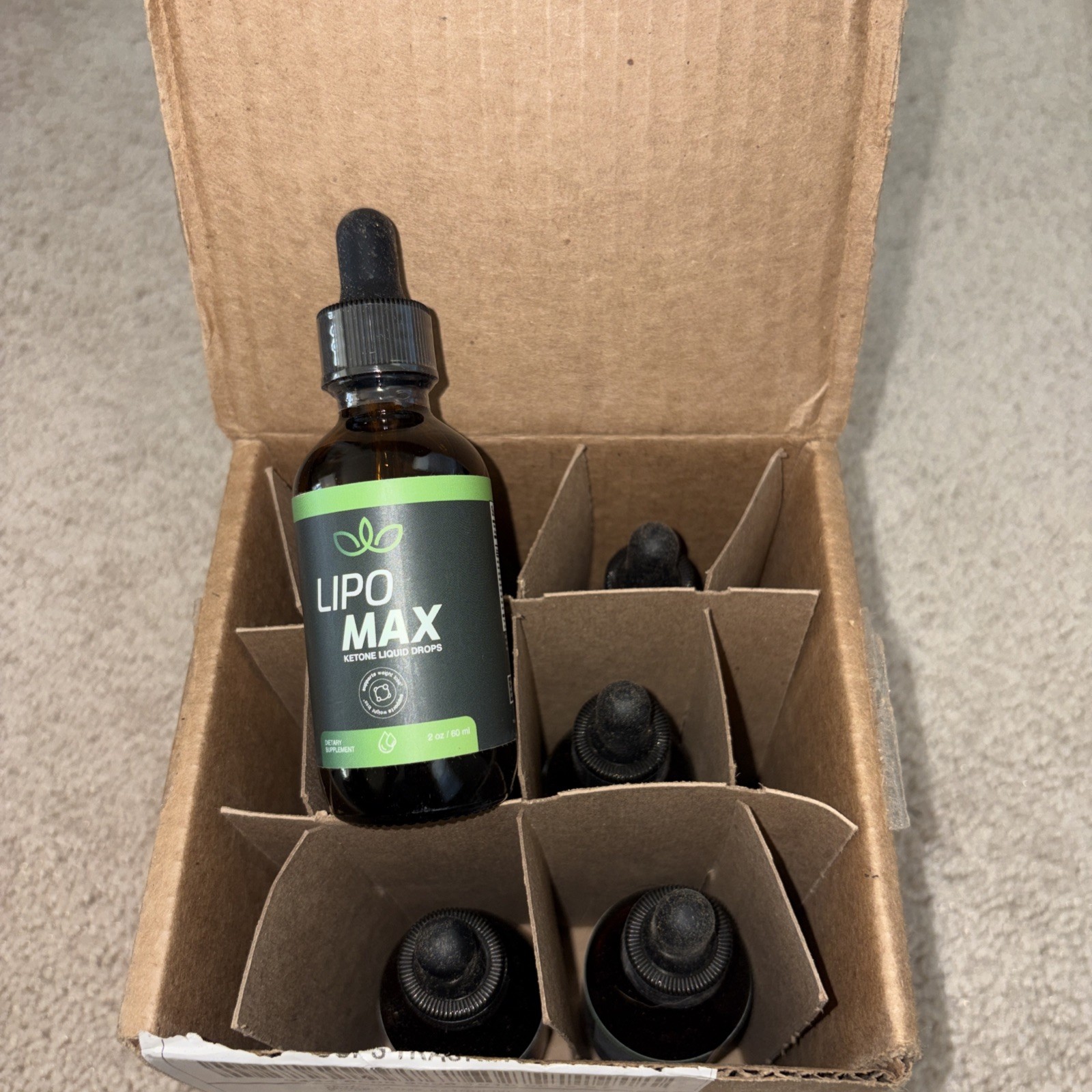 (6) Lipo Max Ketone Liquid Drops 2 oz Exp 06/27