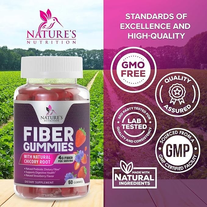 Fiber Gummies Extra Strength Inulin 4000mg – Natural Dietary Fiber Supplement