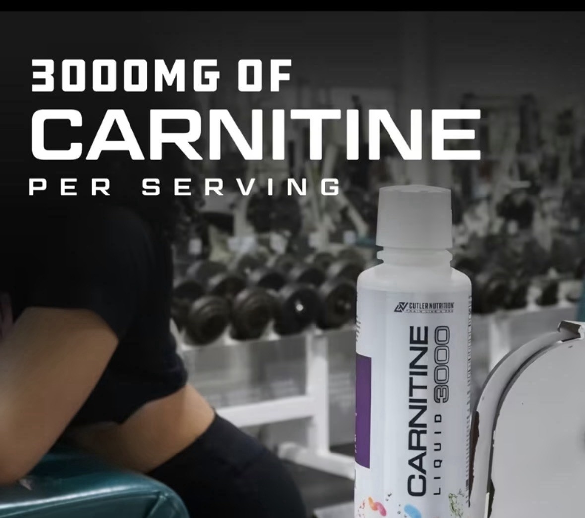 Cutler Nutrition Carnitine Liquid 3000mg Sour Gummy L-Carnitine Energy Support