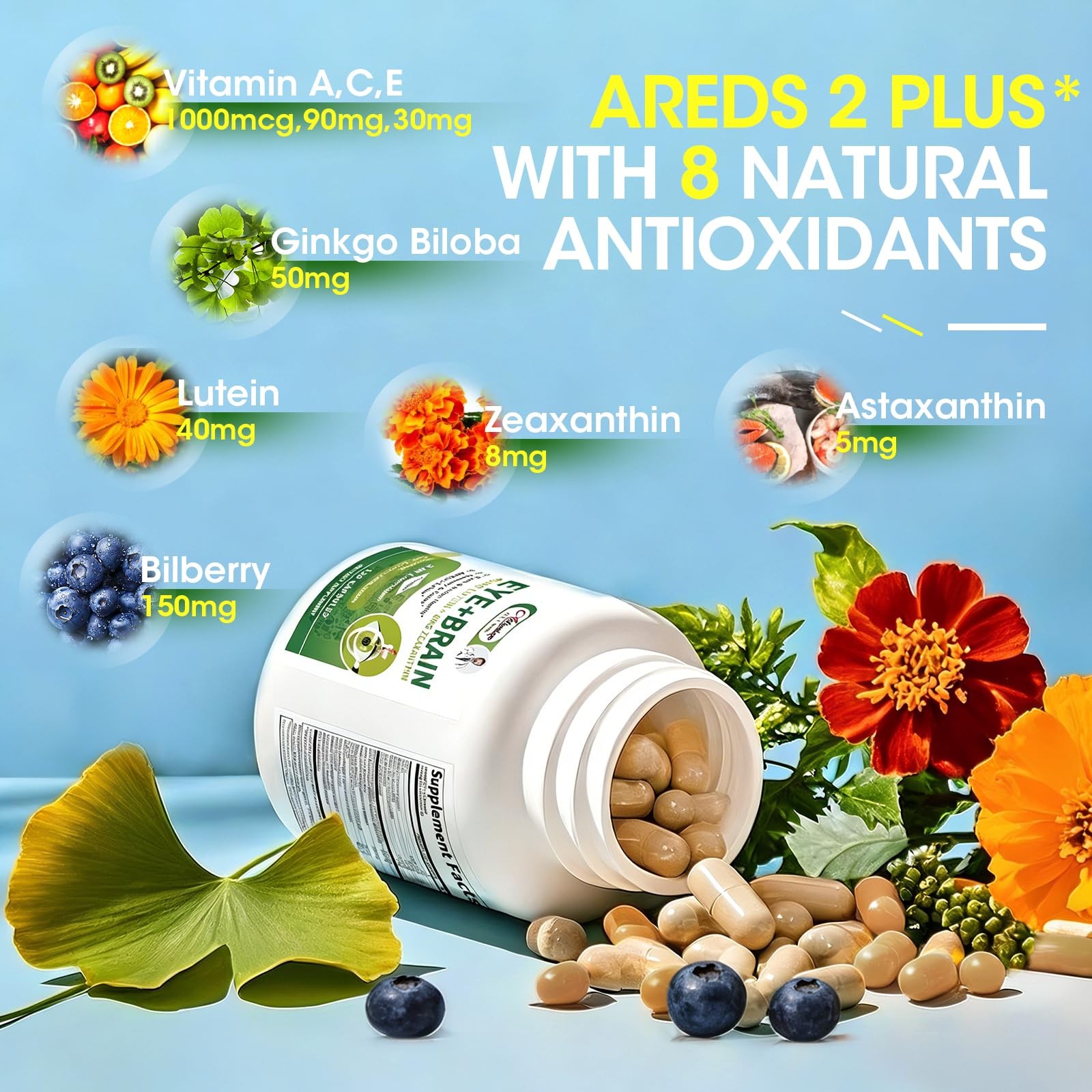Alliwise Lutein Eye Vitamins 14 in 1 Supplement 120 Count (Pack of 1)