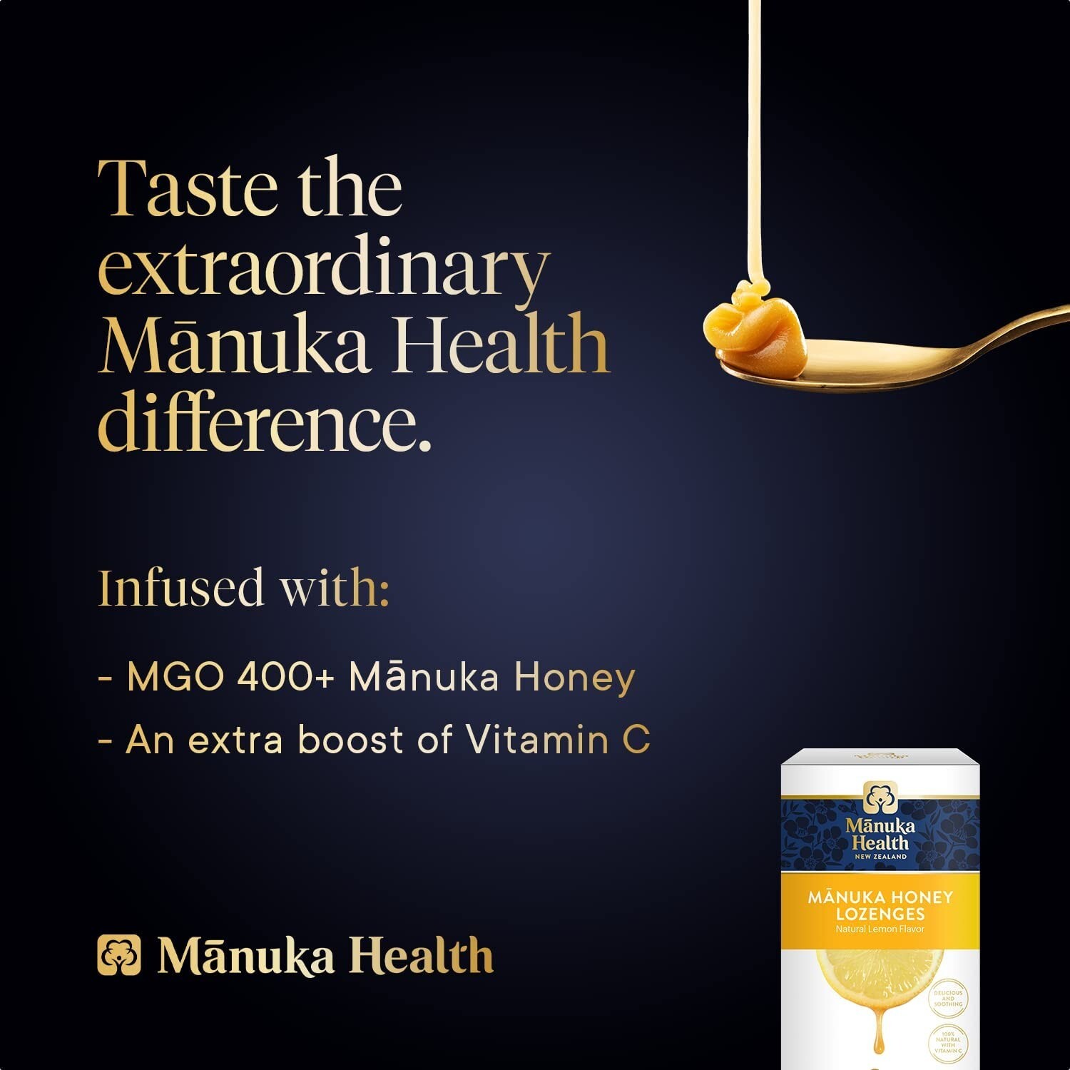 Manuka Health, MGO 400+ Manuka Honey Lozenges with Lemon, 15 lozenges, 2.66 oz,