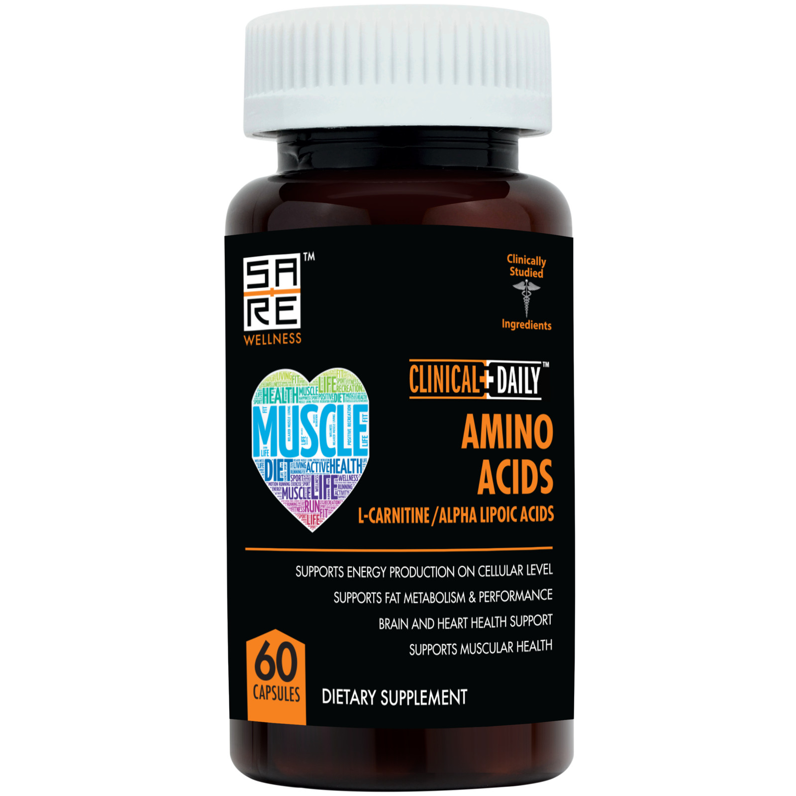 CLINICAL DAILY L Carnitine Acetyl Alpha Lipoic Amino Acids, 60 Vegan Capsules