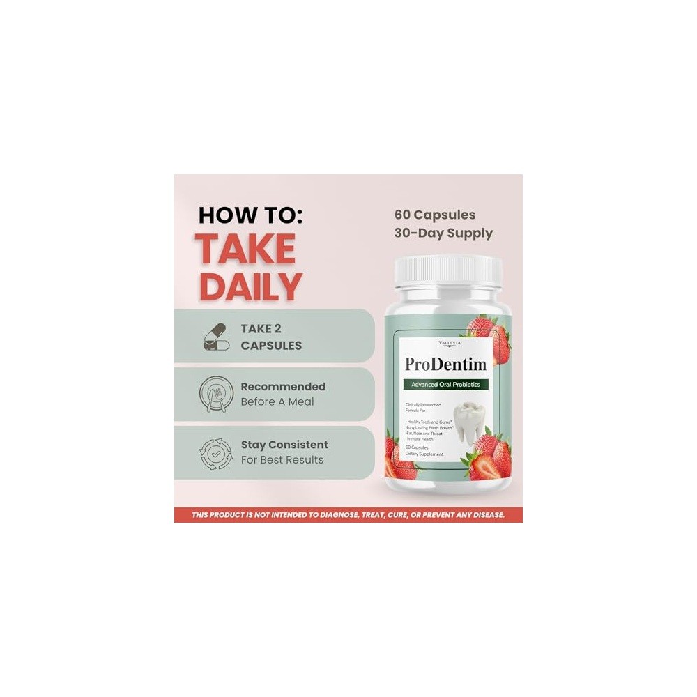 Valdivia ProDentim Oral Health 60 Capsules Dietary Supplement Made in USA