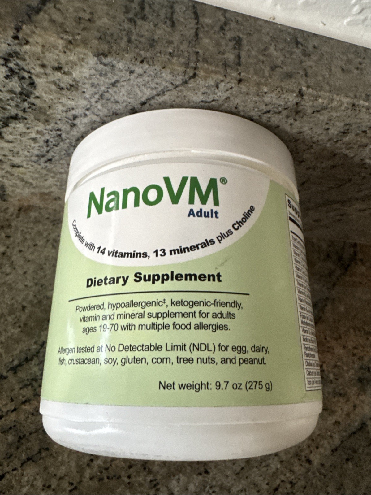 NanoVM Adult Dietary Supplement 9.7 oz Soluble Powdered 14 Vitamins exp 04/26