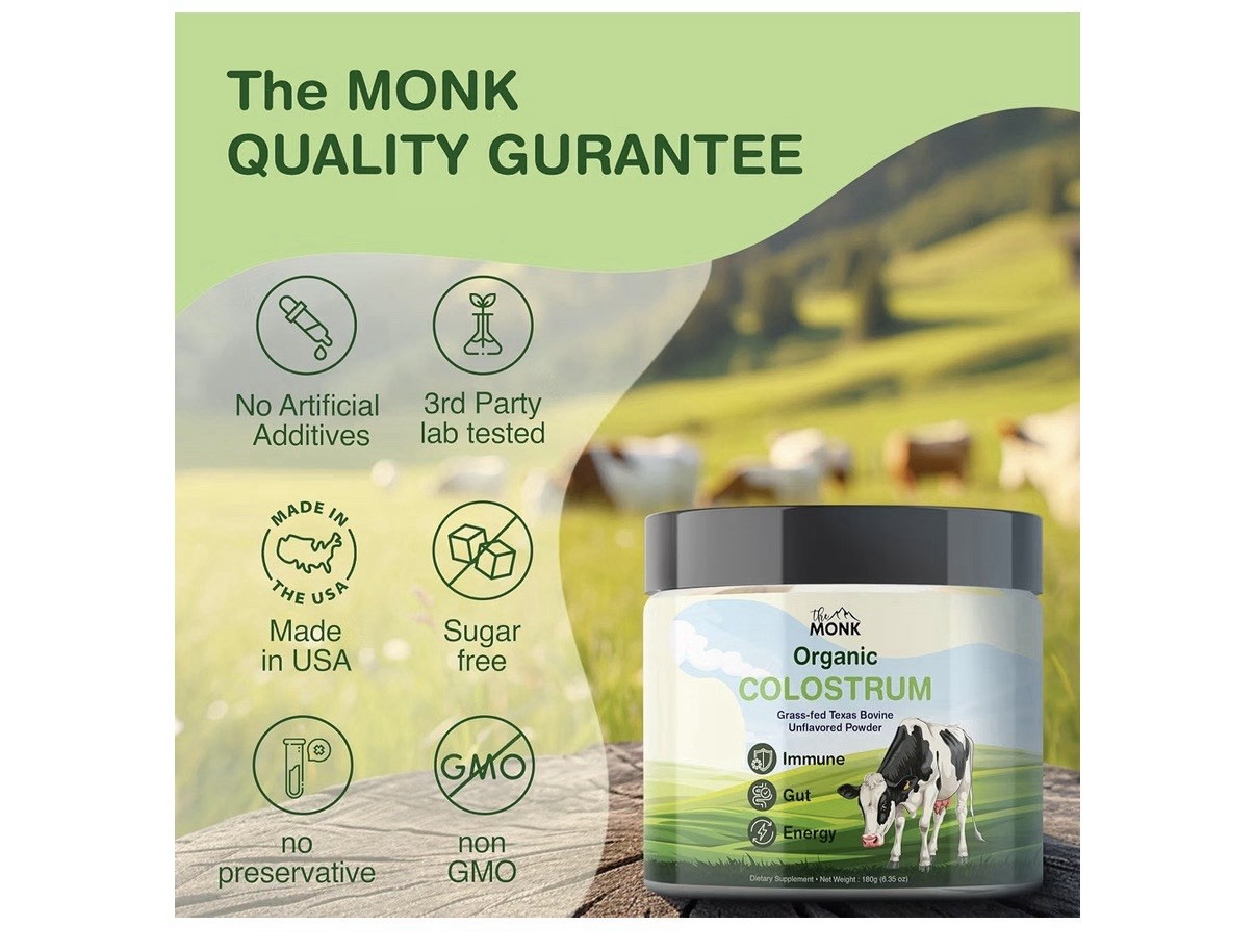 Colostrum the MONK Organic Grass-Fed Unflavored Powder Immune Support 180g