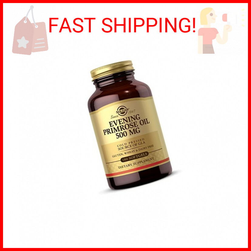 Solgar Evening Primrose Oil 500 mg, 180 Softgels – Promotes Healthy Skin & Cardi
