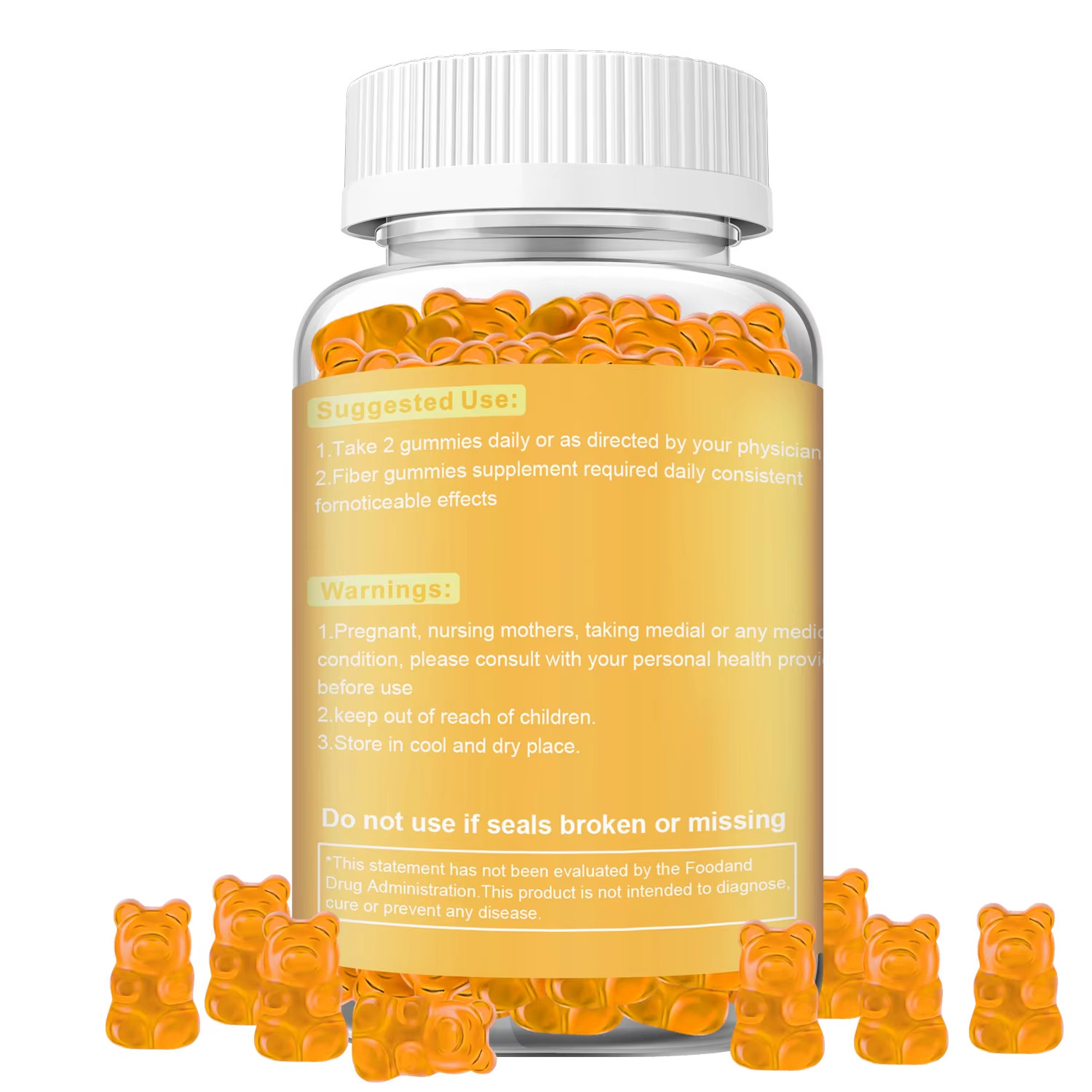 Organic Greek Probiotic Fiber Gummies Digestive Health Immune Dietary Supplement