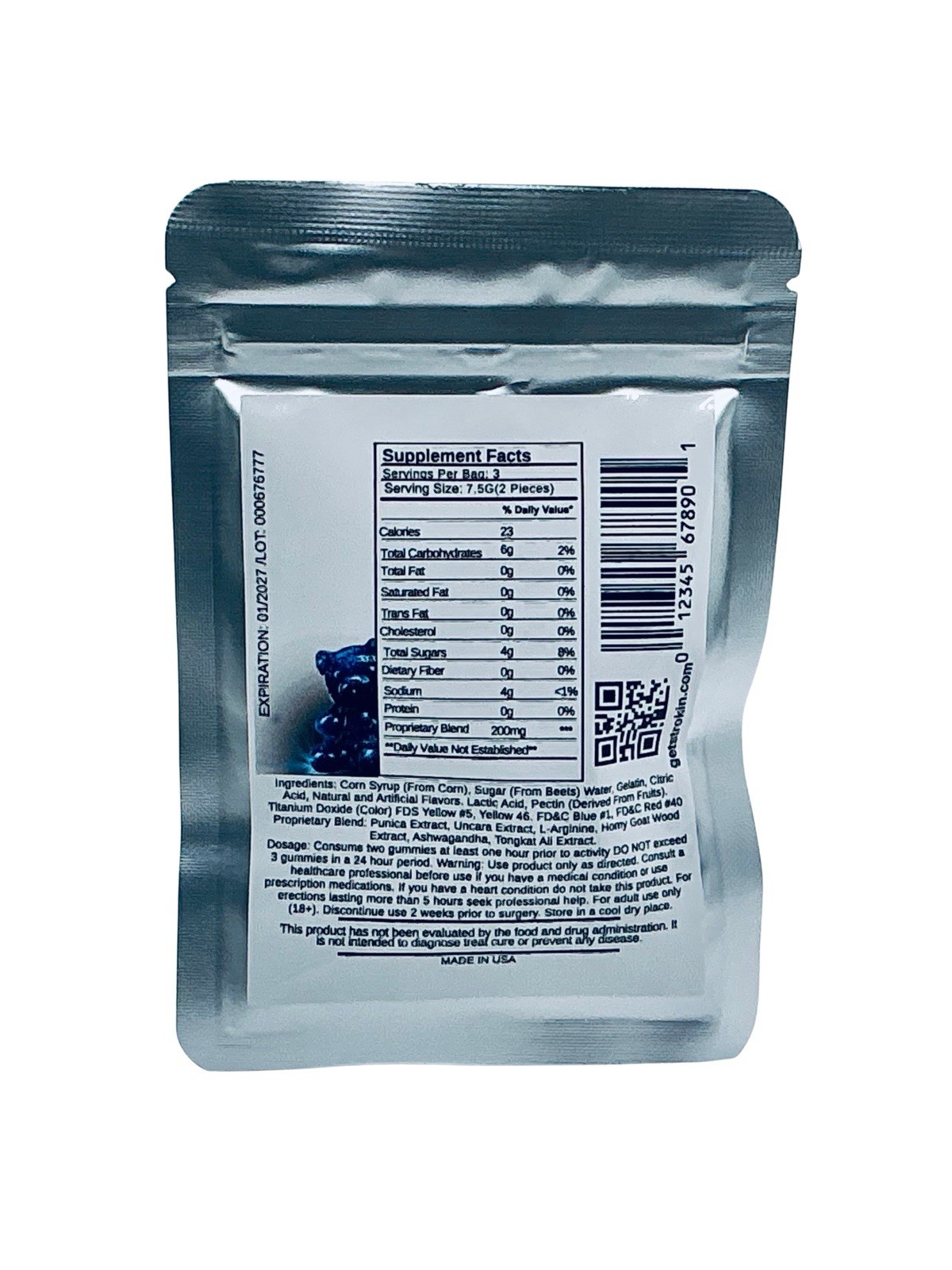 STROKIN Male Enhancement Gummies for Men Energy Support 20 Pack Performance