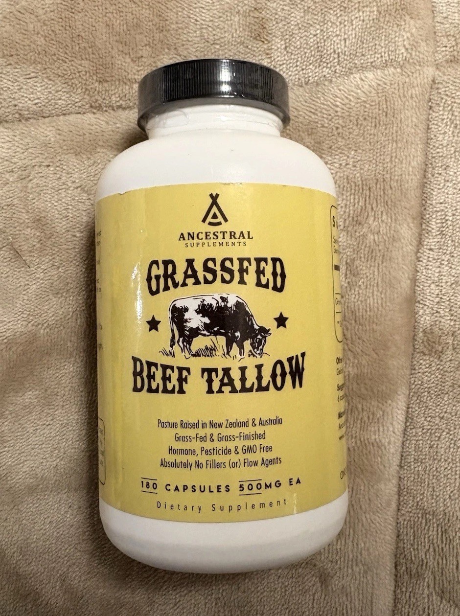 Ancestral Grassfed Beef Tallow 180 Capsules / Exp 5/27