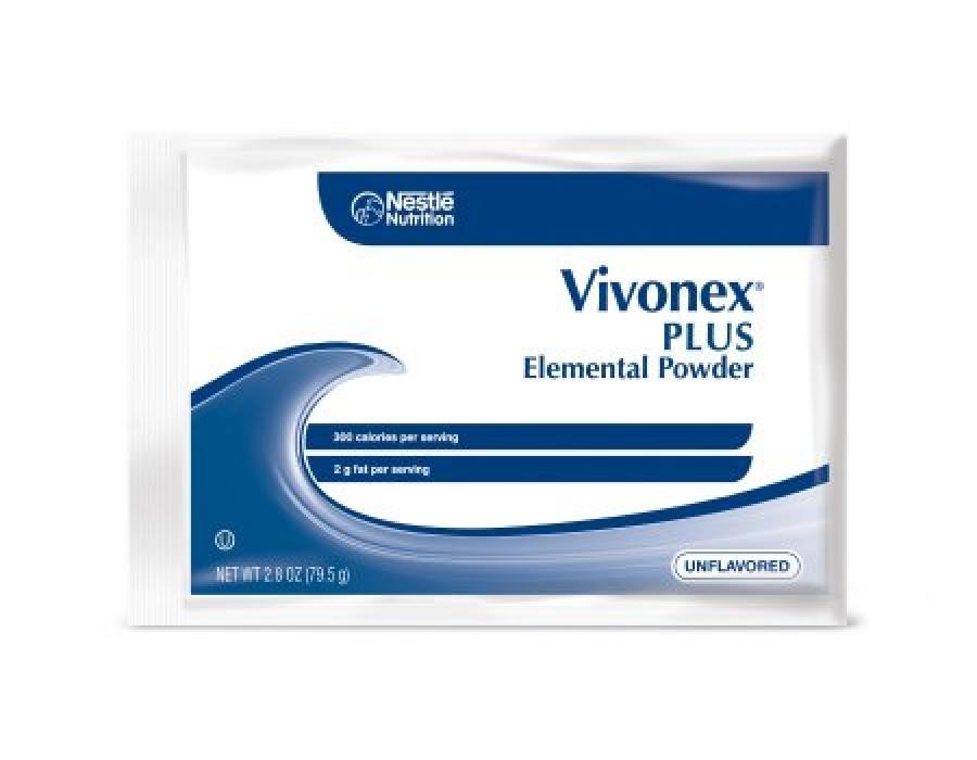 Vivonex Plus Elemental Powder Unflavored 2.8oz Individual Packet Powder Age +3 6