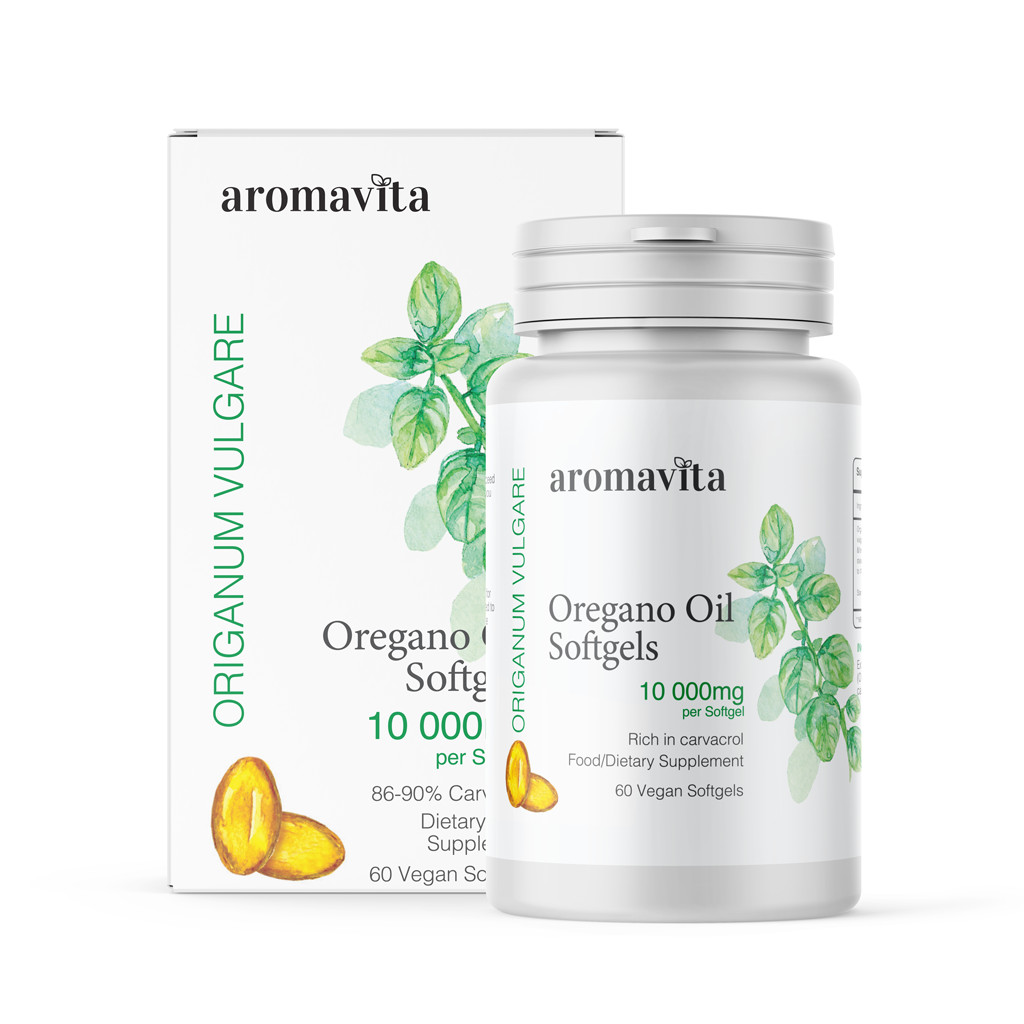 Aromavita Oregano Oil Capsules Organic – Vegan and Gluten Free, Greek Oregano