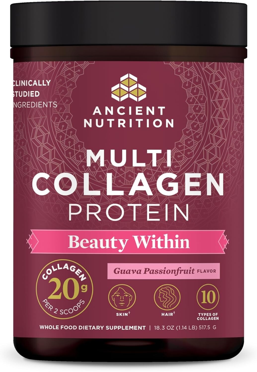 Ancient Nutrition Multi Collagen Protein Guava Passion 16 OZ FANTASTIC RESULTS