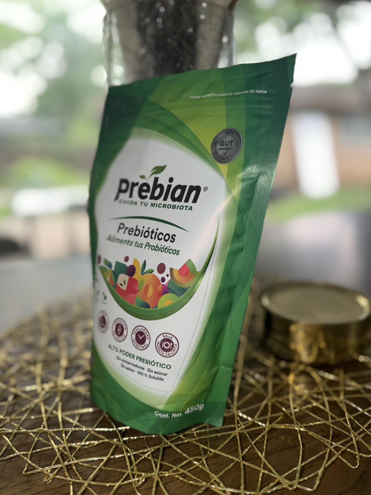Prebian Prebiotic/Prebiotico Powder 450g-Gut Health & Microbiome Support