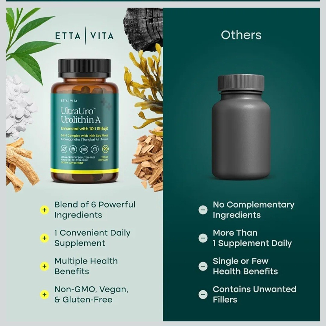 Etta Vita UltraUro Urolithin A Supplement Anti-Aging Cell Renewal 90 Caps 05/27
