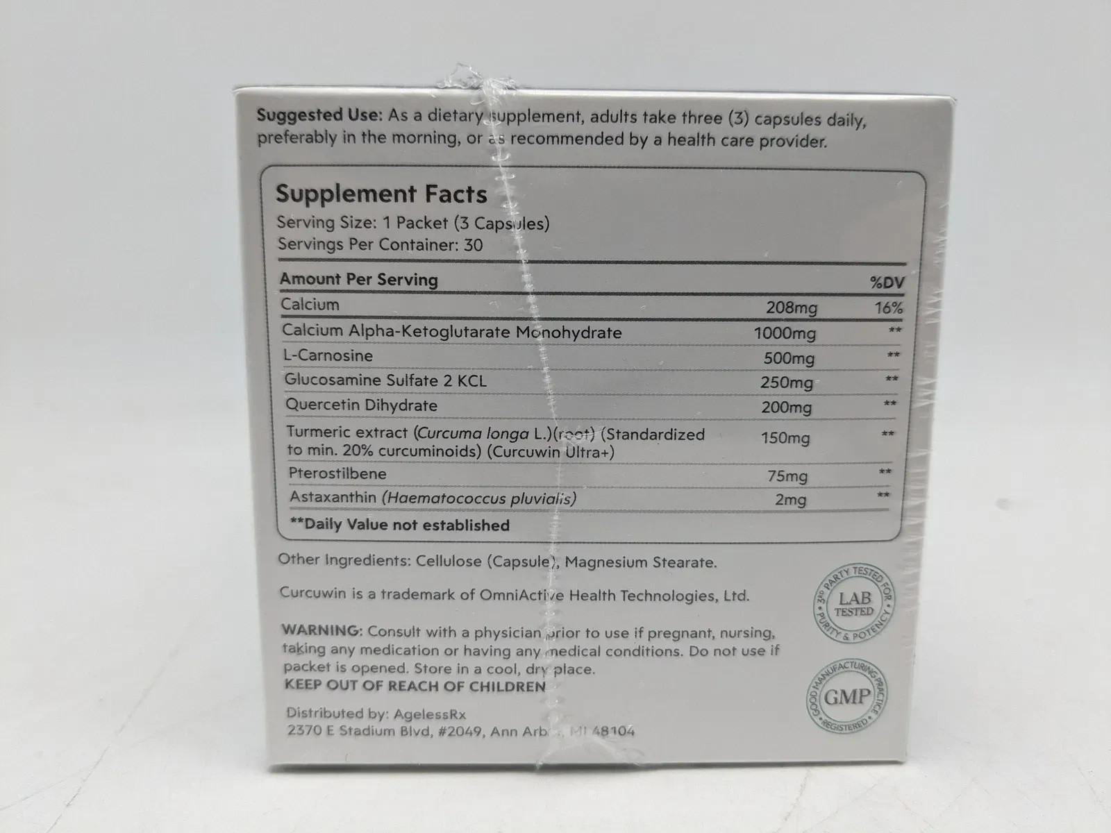 AgelessRx Infinite Premium Longevity Support Dietary Supplement Healthy Aging