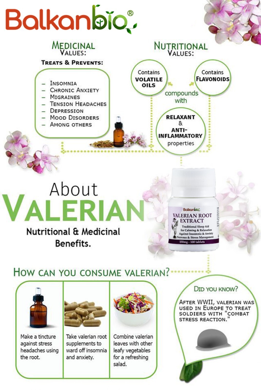 Valerian Relax Sleep Calming Stress Valerian Root Extract Vegan 300 Tablet