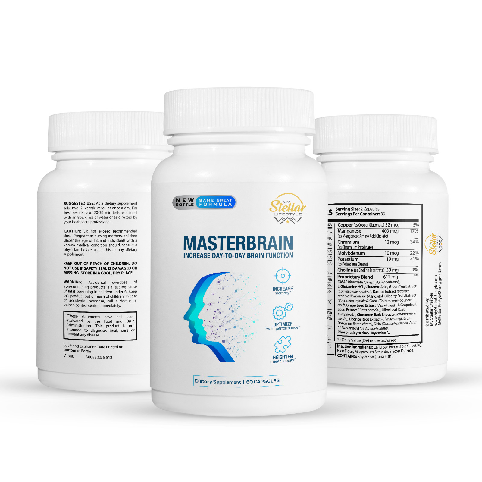 5 Pack Masterbrain, increase day to day brain function-60 Capsules x5