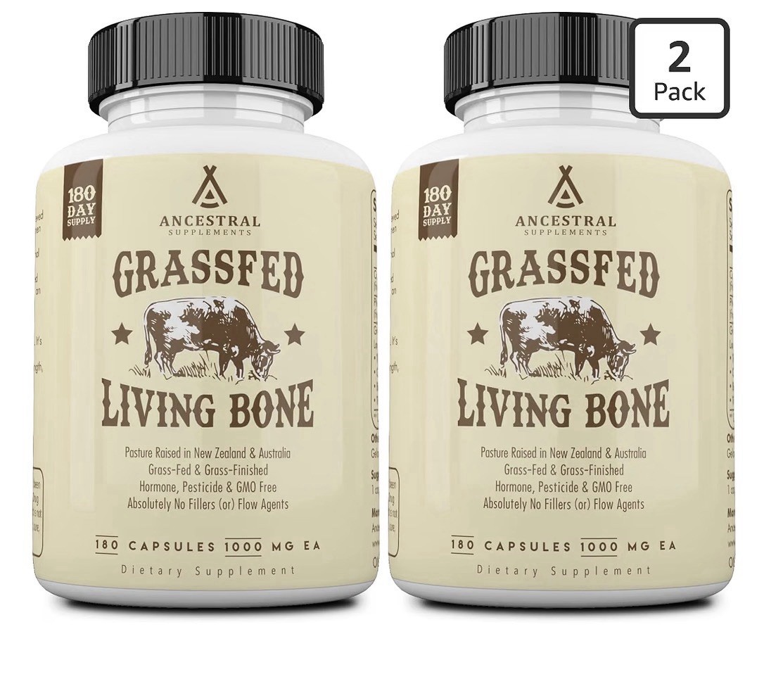 2 Pack Ancestral Supplements Living Bone Grass Fed Beef Pasture Raised