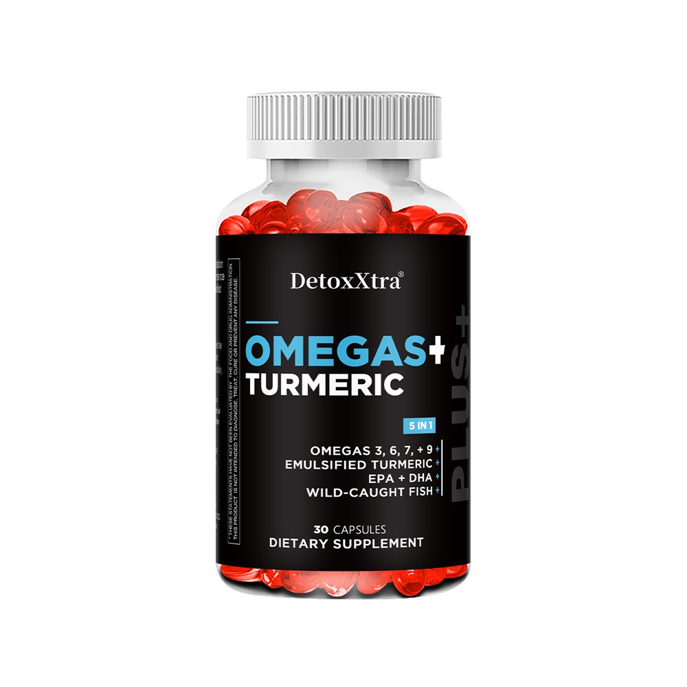 Omega 3,6,7,9 Caps with Turmeric Root for Daily Whole Body Wellness 30~120Caps