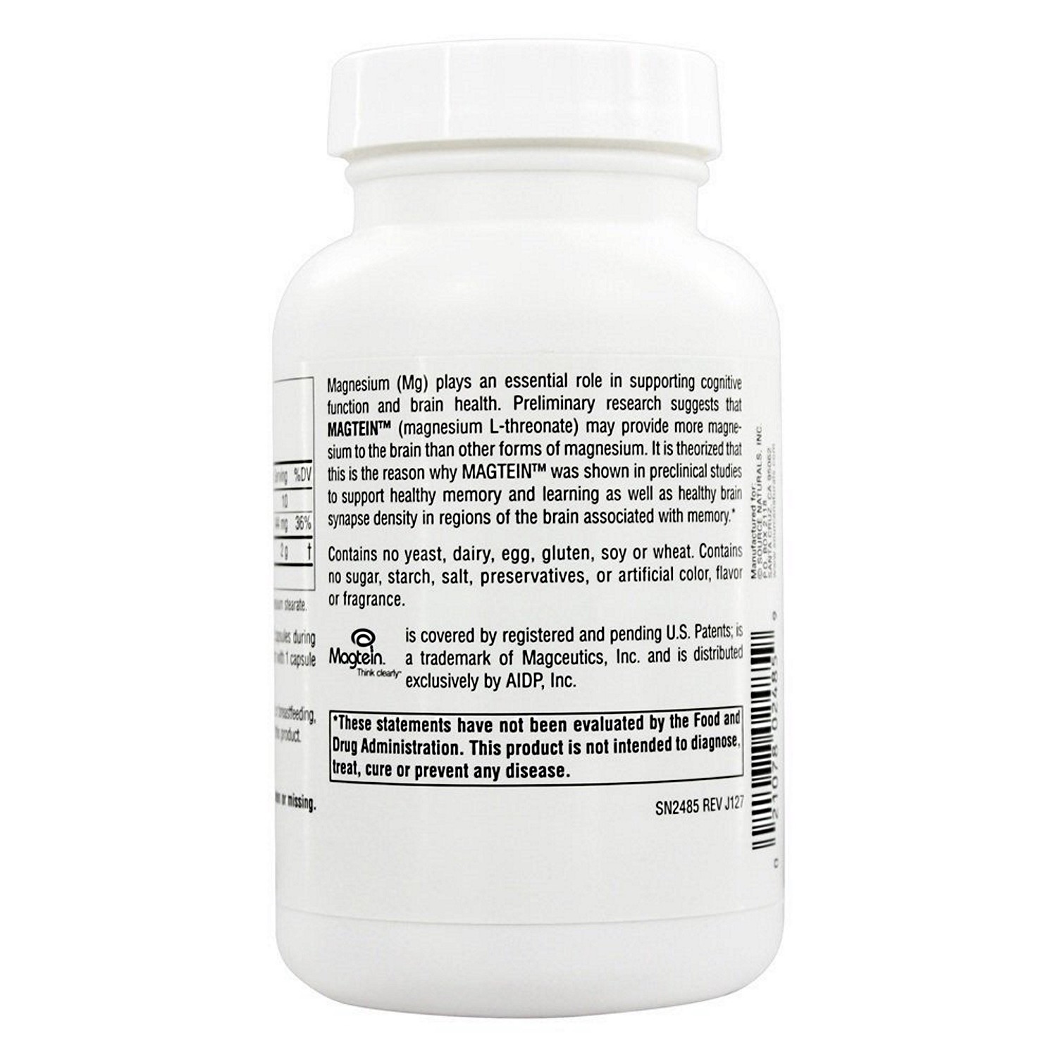 Source Naturals Magtein Magnesium L-Threonate, 90 Capsules