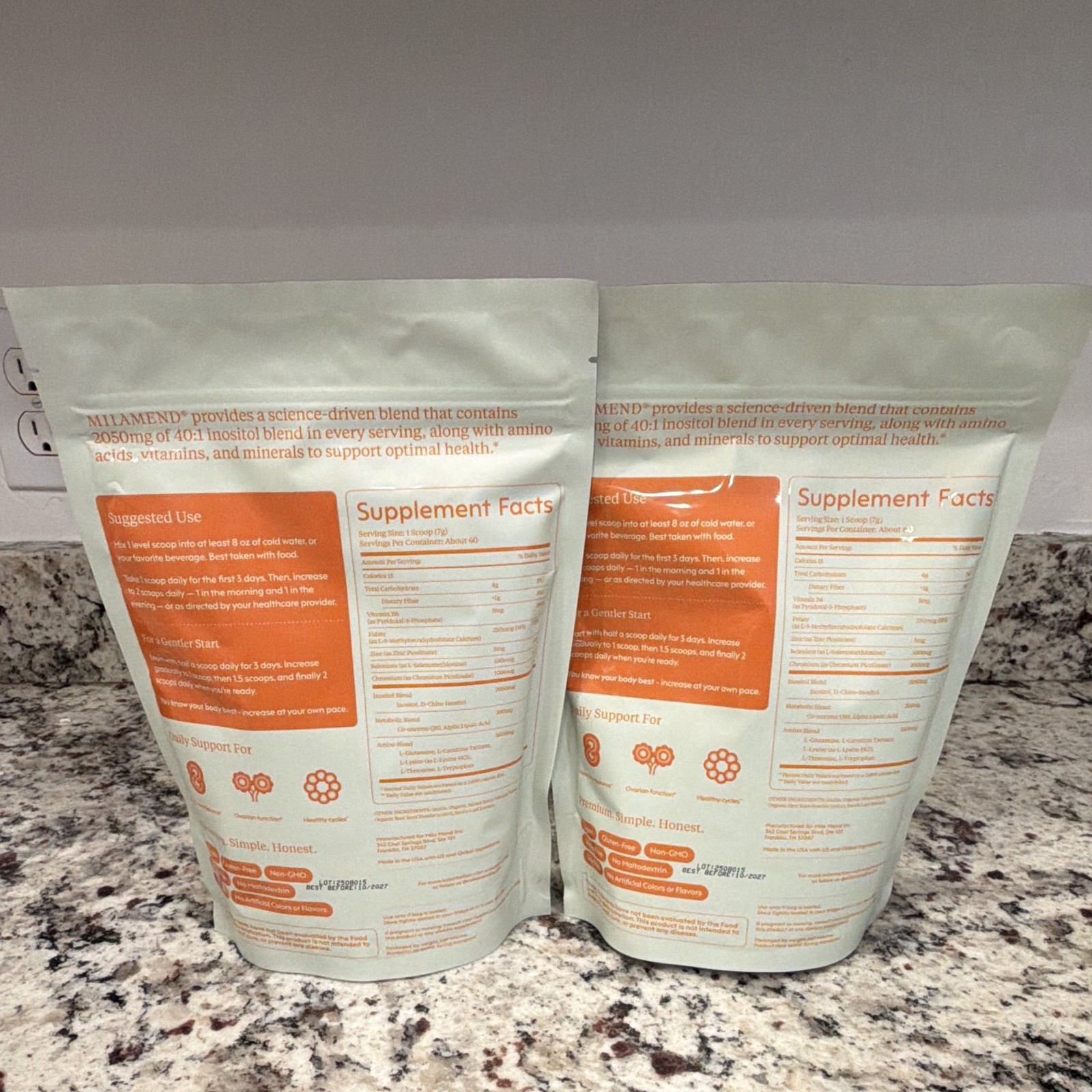 MILAMEND Hormone Balance Powder Mixed Berry 30 Day Supply Gluten-Free Non-GMO