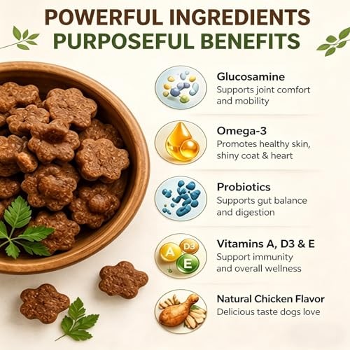 Dog Multivitamin Soft Chews, Chicken Flavor, 60 Count