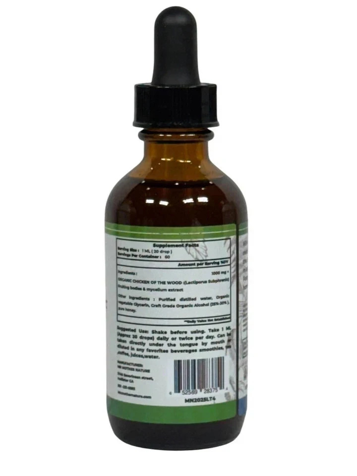 Organic Chicken of the Woods Laetiporus sulphureus Mushroom Extract Liquid Drops